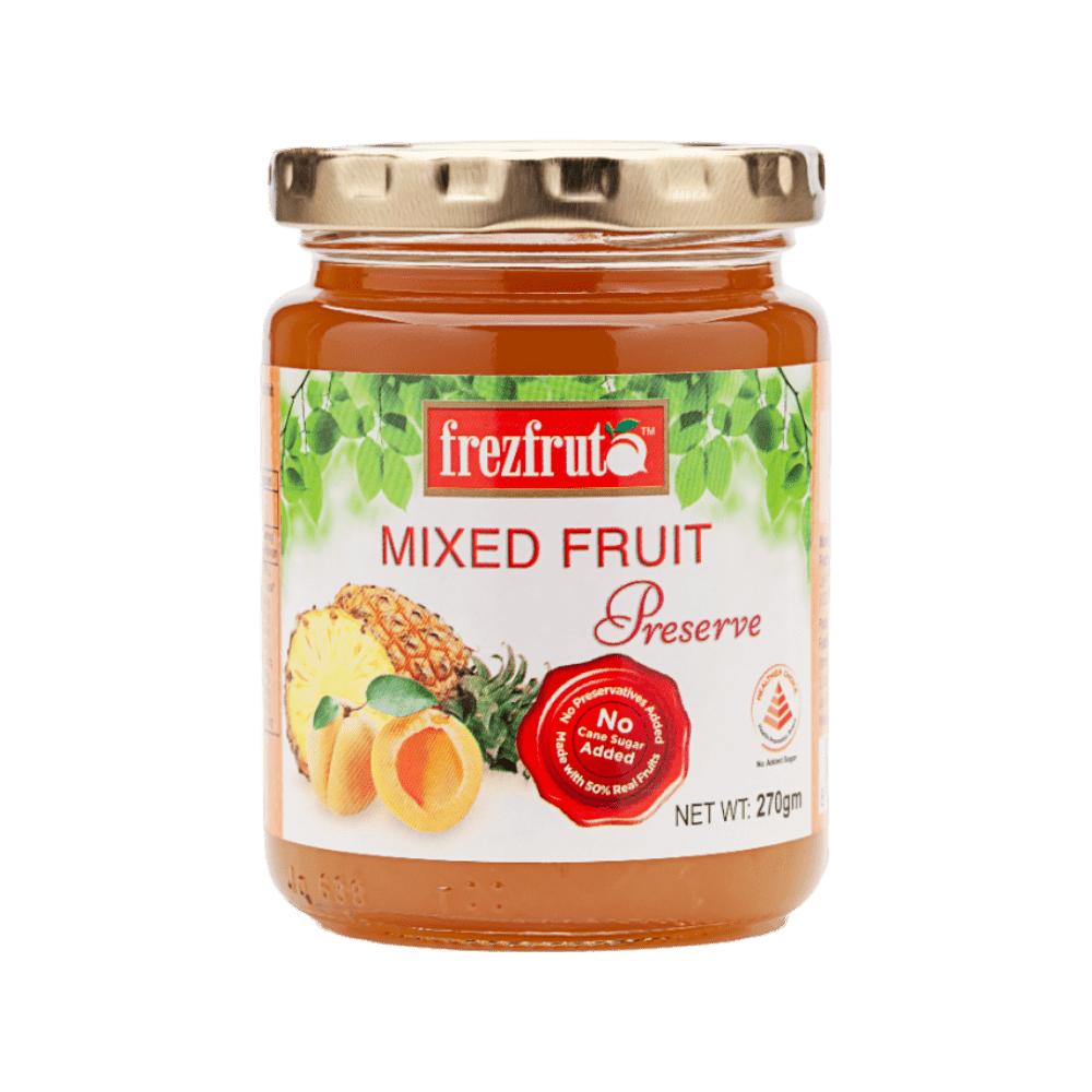 Frezfruta Mixed Fruit Preserve In A Jar On White Background